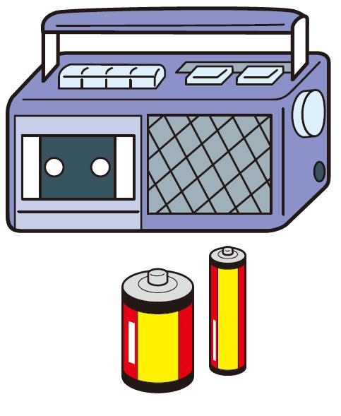 ラジオと電池