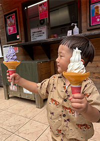 アイスを食べる画像