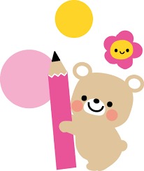 鉛筆を持つ熊のイラスト