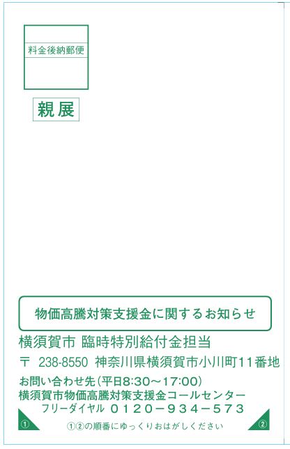 通知書（圧着はがき）おもて面