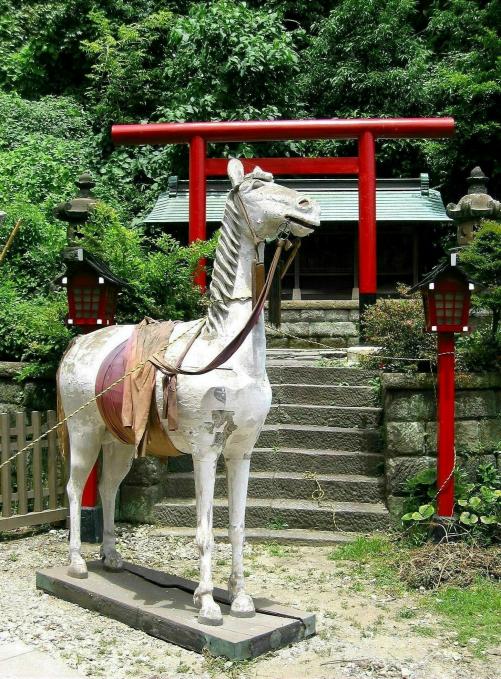 西叶神社の鏝絵（神馬）