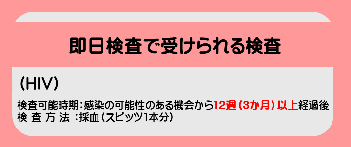 即日検査項目