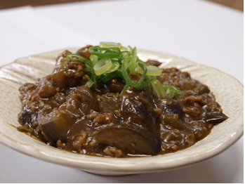 カレー風味の麻婆ナス