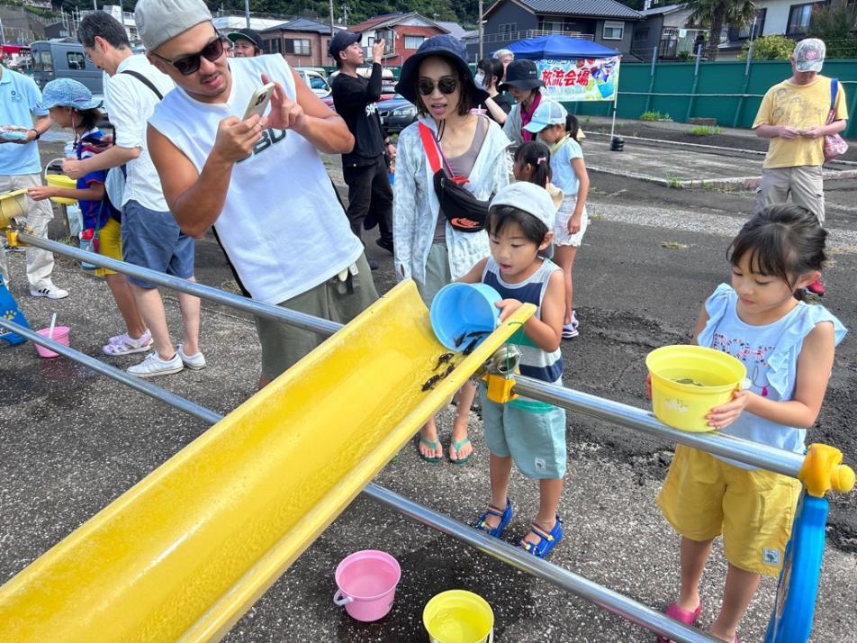 稚魚の放流1（浦賀）