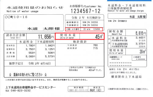 水道使用量のお知らせ