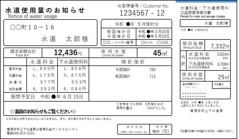 水道使用量のお知らせ