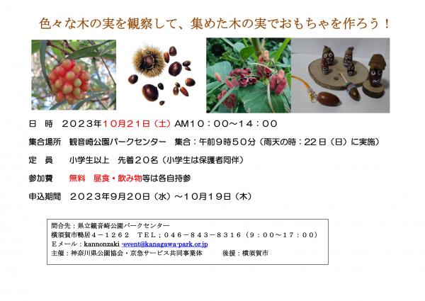 木の実でおもちゃ作りちらし