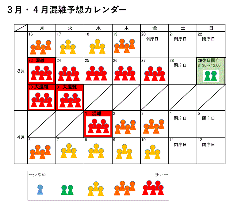 混雑カレンダー