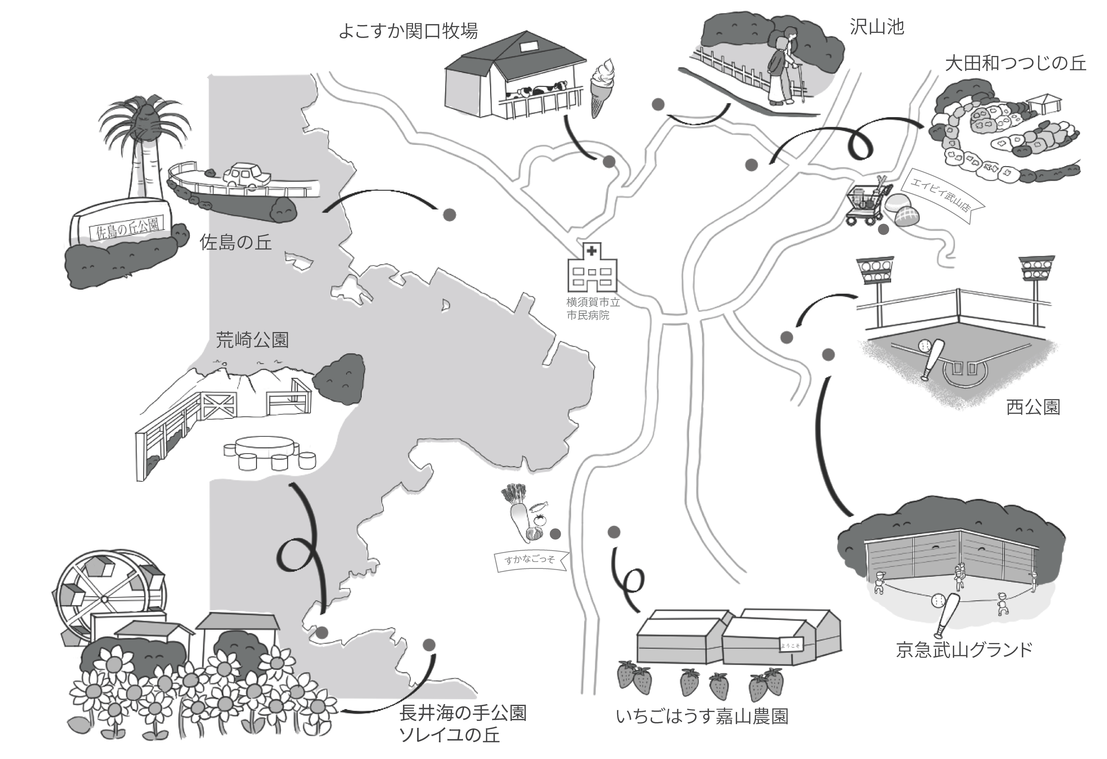 西地図イラスト